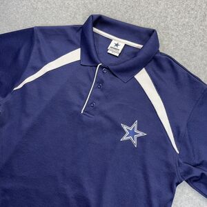 Dallas Cowboys Authentic Apparel Polo Shirt Mens Medium M Blue Star NFL Football
